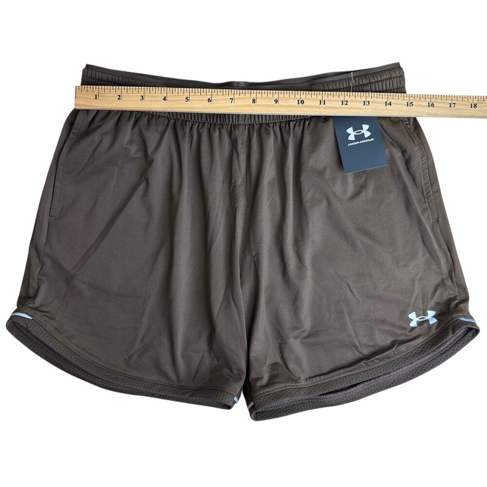 Under Armour Women's Knit Training Shorts Mid Length Size M Brown - Picture 9 of 11